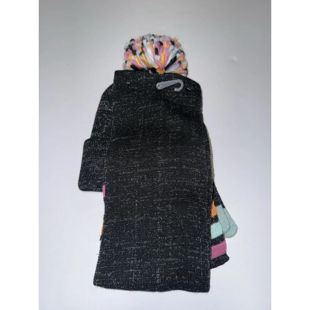 Angel Face Girls 3 Pc Winter Hat Scarf Gloves Set Unicorn Sequin Sparkle 4-6 NWT